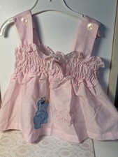 Vintage Sesame Street Cookie Monster Baby Dress Pink