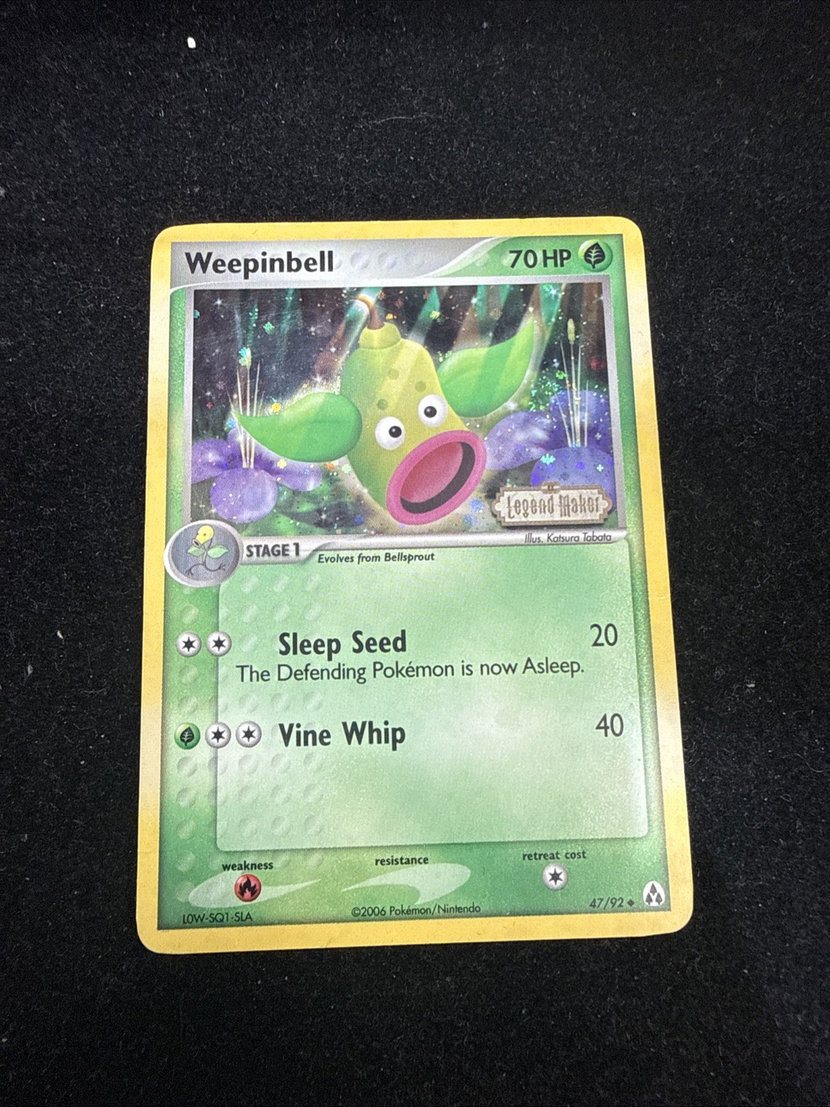 Pokemon Card - Legend Maker 47/92 - WEEPINBELL (uncommon) - REVERSE HOLO NM