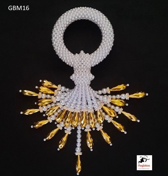 24 Golden Water Drop Pearl Beads Garland 4 Inches Long