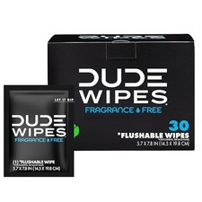 DUDE Wipes On-The-Go Flushable Wipes - 1 Pack, 30 Count - Unscented Extra-Large