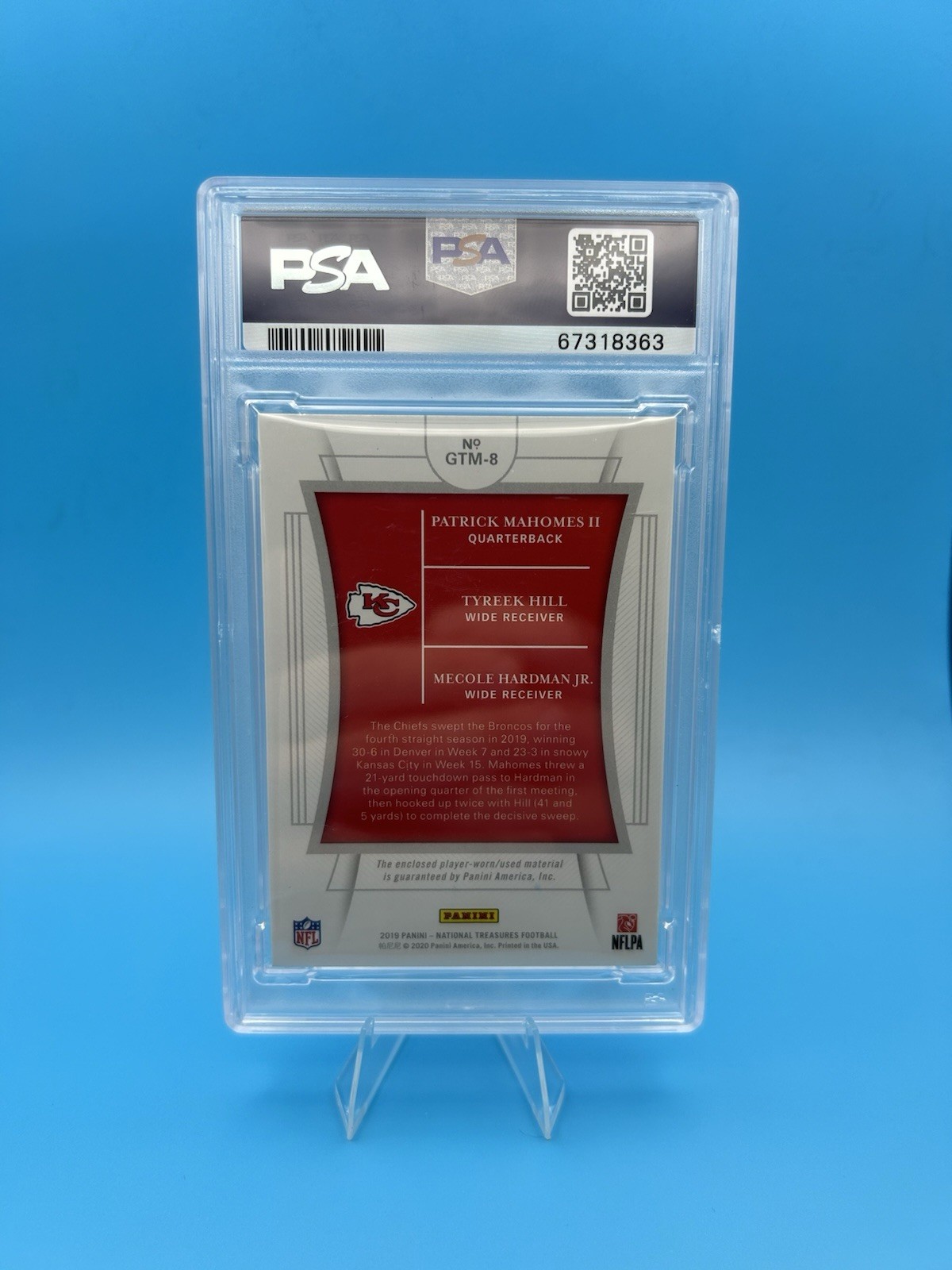 2019 Panini National Treasures -Patrick Mahomes II,Tyreek Hill,Mecole Hardman/25 view 2