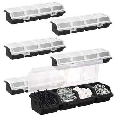 YEXEXINM 6Pcs Screw Organizers Storage Bins with Lids, Plastic Stackable Hard...
