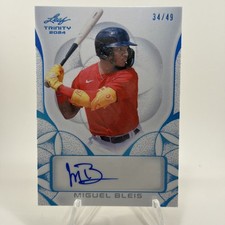 2024 Leaf Trinity Autographs Miguel Bleis #BA-MB1 Platinum /49 (AU, RC)