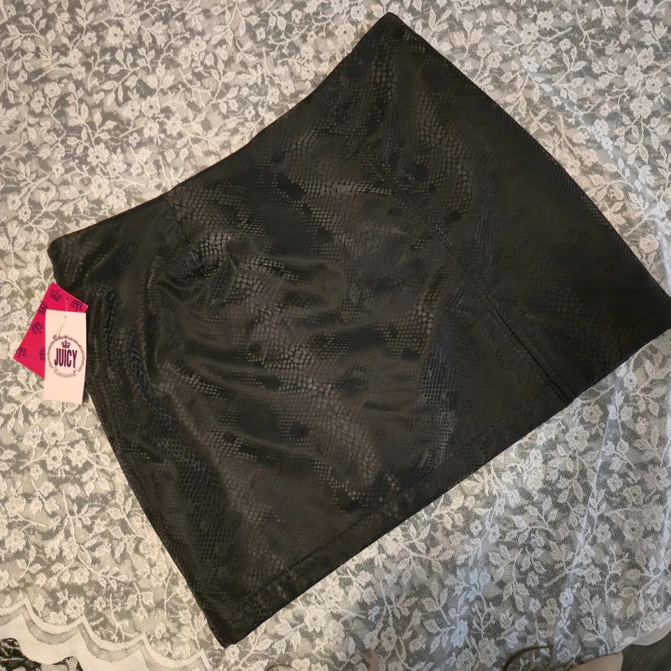 Minifalda Juicy Couture negra imitación piel de serpiente XL NUEVA CON ETIQUETAS Foto 4 de 4