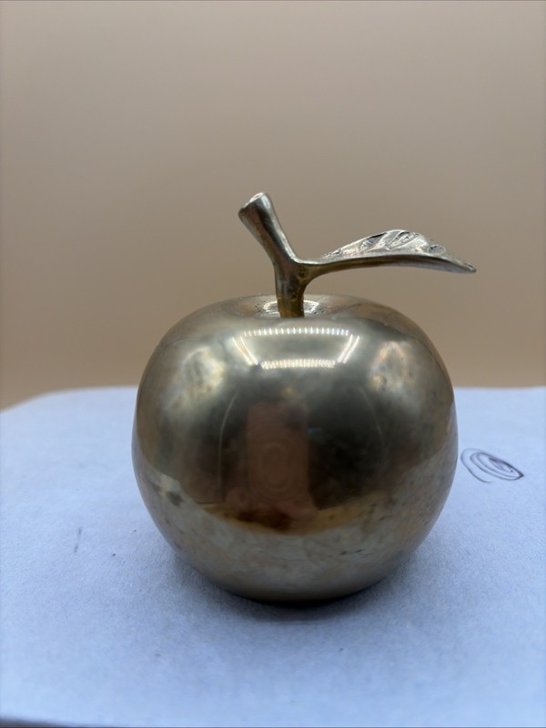 Vintage Brass Apple Bell, Paper Weight