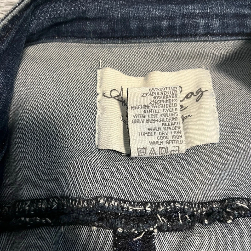 Chaqueta vaquera azul estilo militar de mezclilla elástica American Rag XL para mujer Foto 4 de 4