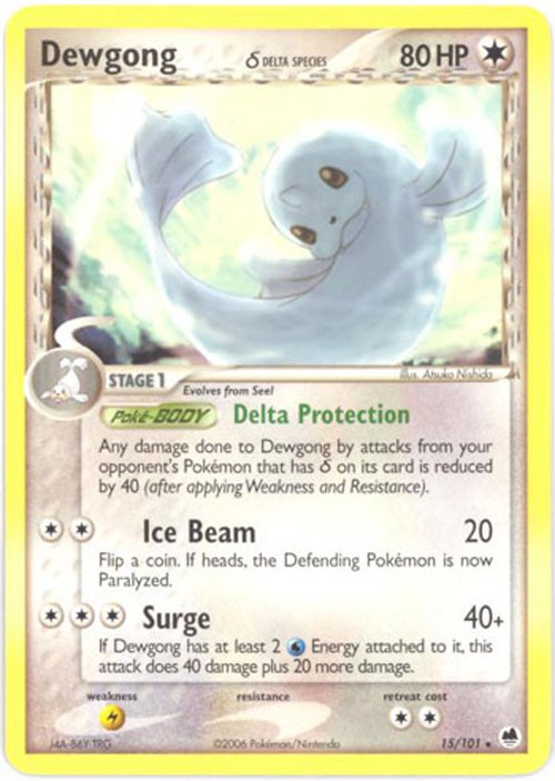 Pokemon Card - Dragon Frontiers 15/101 - DEWGONG (rare) - NM