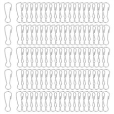 100 Pcs 25mm Stainless Steel 304 Spring Snap Lanyard Hook Keyring, Silver
