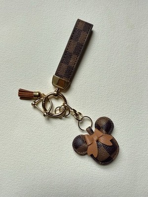 Mini Mouse Luxury Faux Leather Key Chain With Key Ring And Strap