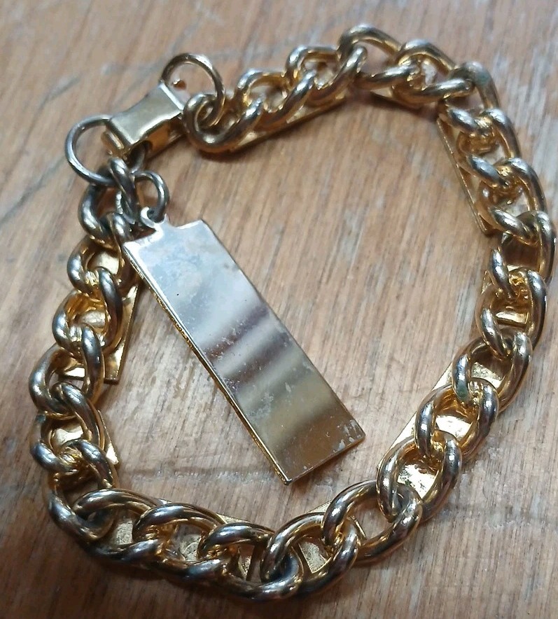 VINTAGE  link bracelet featuring rectangular jade… - image 3