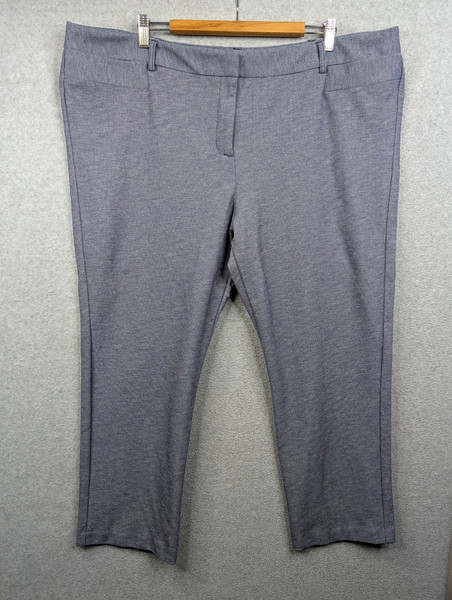 Basque Pants Womens 22W Plus Blue Tapered Leg Career Office Work Event Ladies