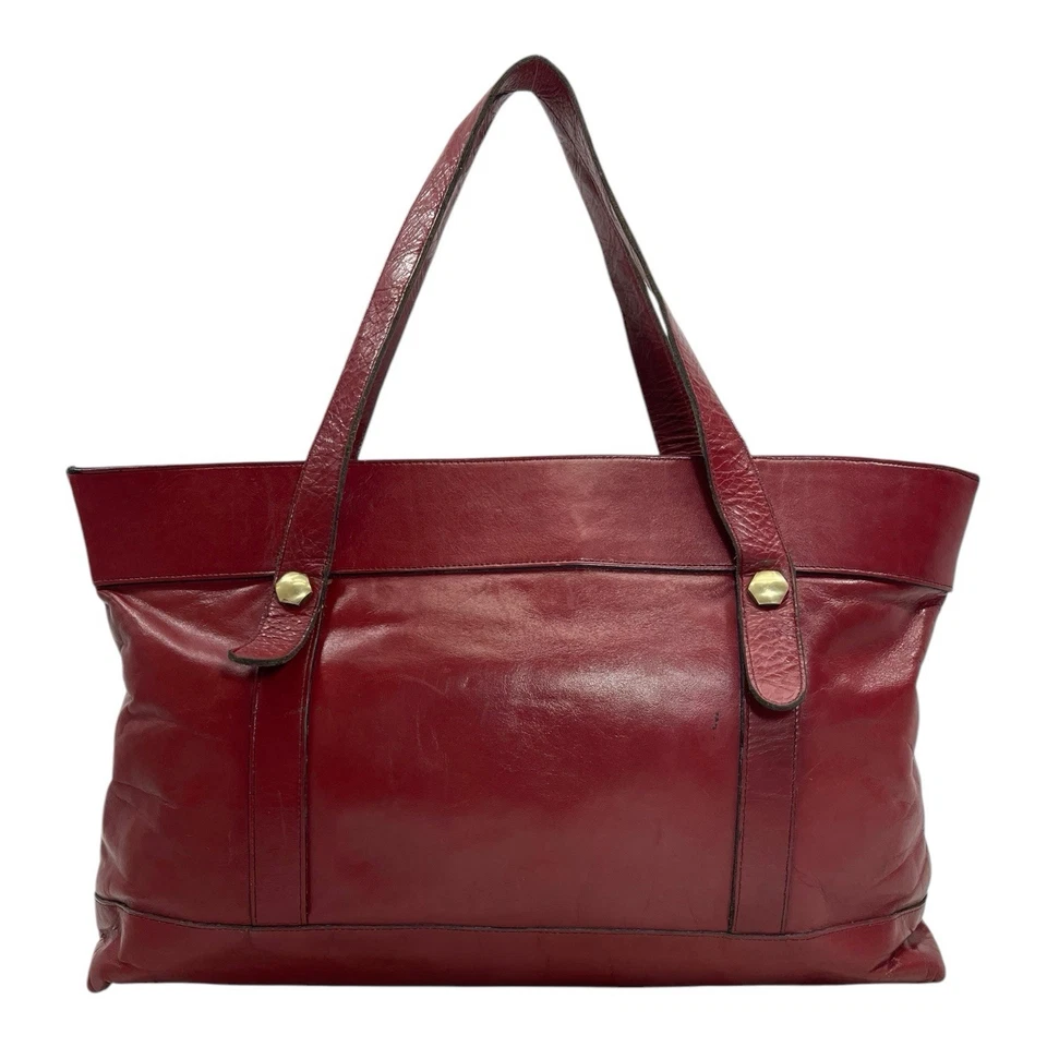 Vintage 60s 70s ETIENNE AIGNER Large Handmade Leather Tote Bag Handbag Satchel - Image 4 of 4