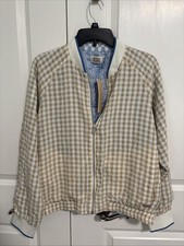 Scotch  Soda Seersucker Reversible Bomber Jacket   Tan/White Check   Size M