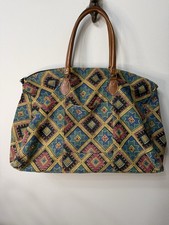 Vintage Southwestern Aztec Print Weekender Duffel Travel Bag Boho Tote