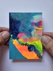 ACEO Original, Abstract Painting #5 Jackie T Creates, Vibrant  — photo 3