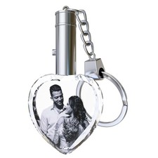 Personalised 3D Photo Keychain with LED Light – Custom Laser Etched Gift