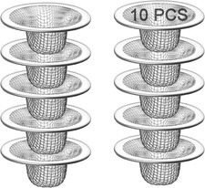 Beyoslf 10PCS Mesh Sink Drain Strainer Bathroom, 2.75" Stainless Steel Slop Bask