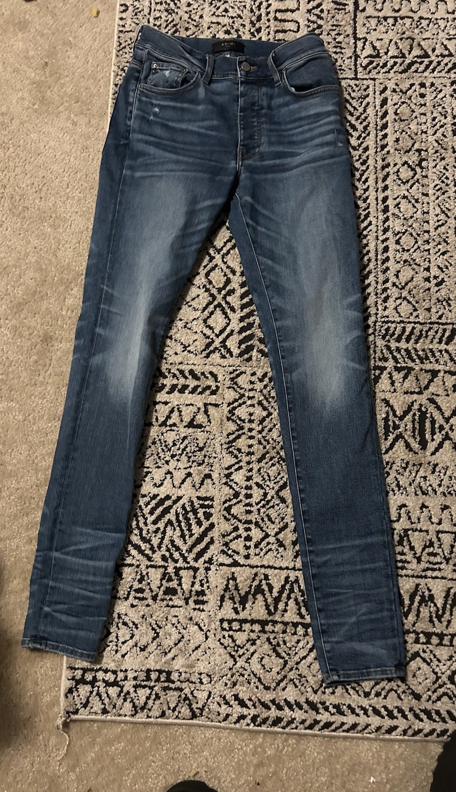Amiri Rosebowl Stack Jeans - Blue