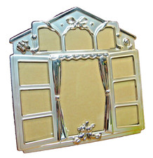 PHOTO FRAME 10"x10" Collage BABY Nursery 10-Openings Silver-Tone Keepsake  851