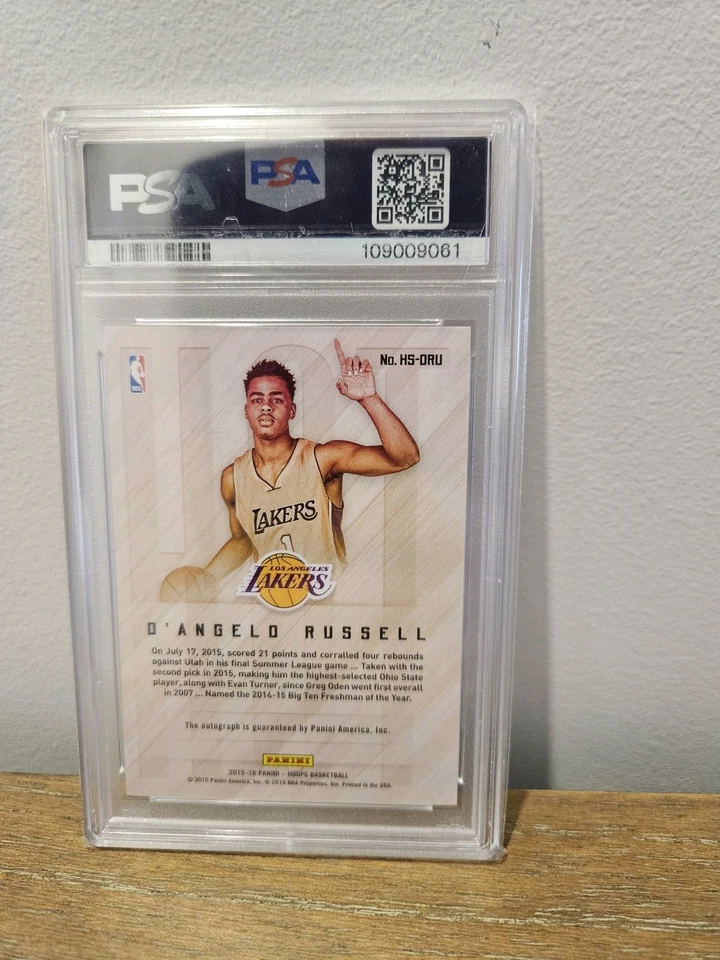 2015 Panini Hoops D'Angelo Russell RC Hot Signatures PSA 9 Auto Lakers - image 2 of 2