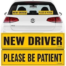 New Driver Sticker for Car   Large 12x3 Adhesive Reflective Vehicle Safety Sign