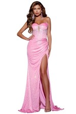 Jovani Strapless Corset Embellished Gown Pink D5411 Size 6 NWT