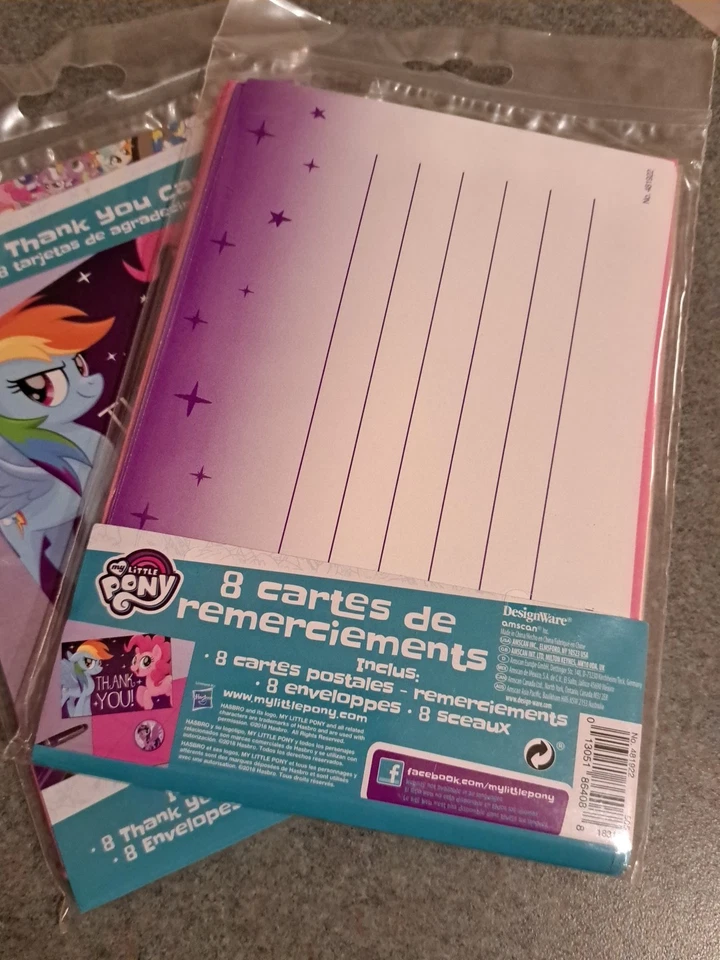16 postales de agradecimiento con sobres de My Little Pony. Foto 2 de 4