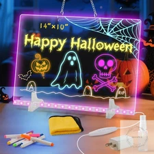 Lumiboard Led Drawing Board with 7 Colors,14"X10" Acrylic Dry Erase Board Light