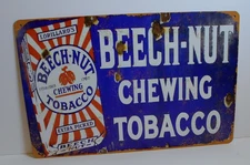 Beech-Nut Chewing Tobacco Tin Sign 12x8 Metal Wall Decor Retro Look