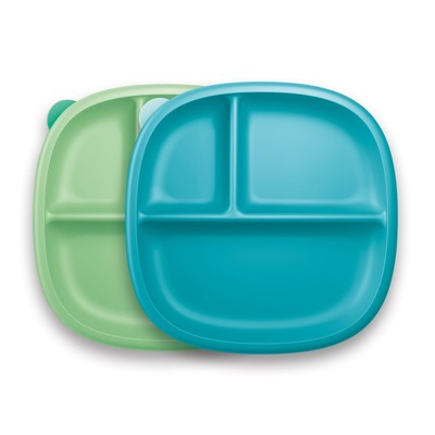 NUK Suction Plates and Lid, Assorted Colors, 6+ Months 2ct (2 Pack)