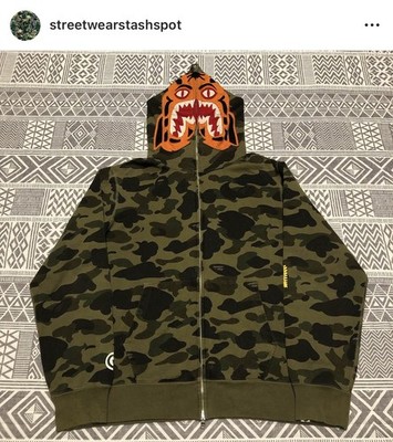 A Bathing Ape Bape 1st Camo Tiger Full Zip Hoodie Size Extra Large