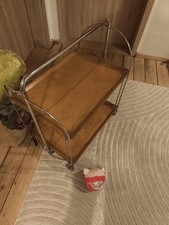 Orig. Bremshey DINETT Servierwagen Beistelltisch Chromgestell Regal klappbar