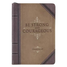 Christian Art Gifts Brown Vegan Leather Zipped Journal, Inspirational Mens N...