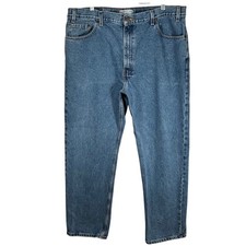 Levi Strauss Signature Mens Regular Fit Medium Wash Denim Jeans Blue 36x31