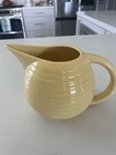 Vintage Bauer Pottery Yellow Restyled Pitcher Ring Pattern - GOOD CONDITION