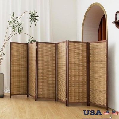 Foldable Bamboo Room Divider Screen Freestanding Privacy Partition Home Decor US