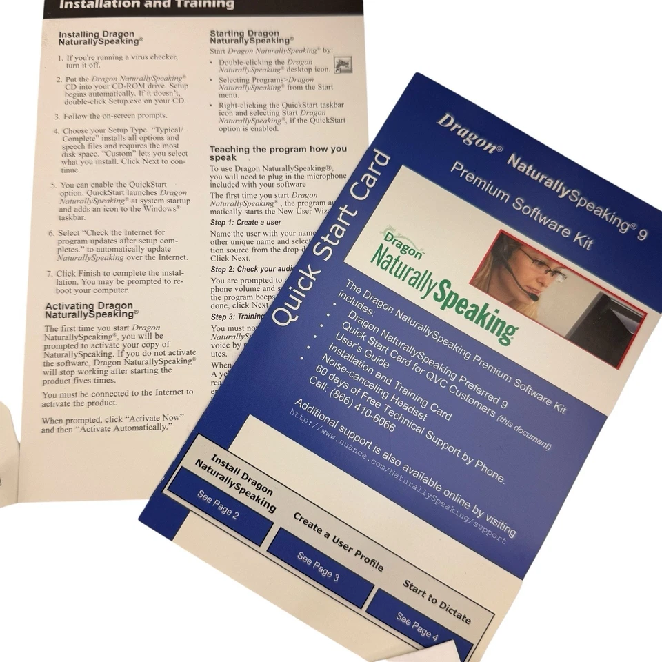 Nuance Dragon Naturally Speaking Speech Recognition Software Microphone Headset - Image 4 of 4