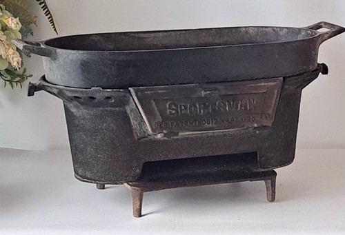 1st Generation Sportsman Cast Iron Hibachi Grill Atlanta Stove Works w Fish Pan 