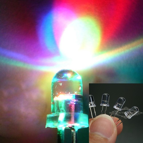 200pcs RGB Red Green Blue Fast & Slow Flash Rainbow Blink 5mm Round LED Lamps - Picture 1 of 3