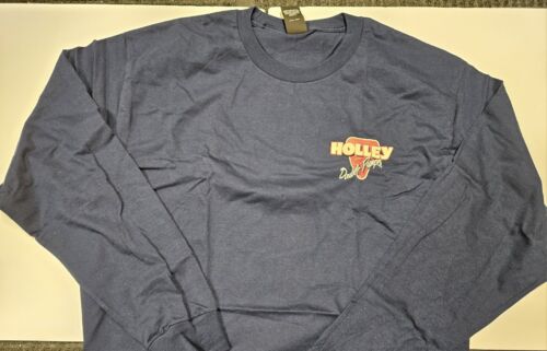 Holley Double Pumper (15) T-shirt uomo maniche lunghe, blu 100% cotone. NHRA - Foto 2 di 2