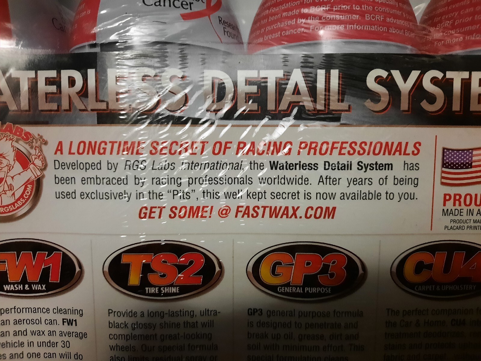 Fw1 Wax Ts2 Tire Gp3 Cleaner Cu4 Interior Set of Waterless Detail