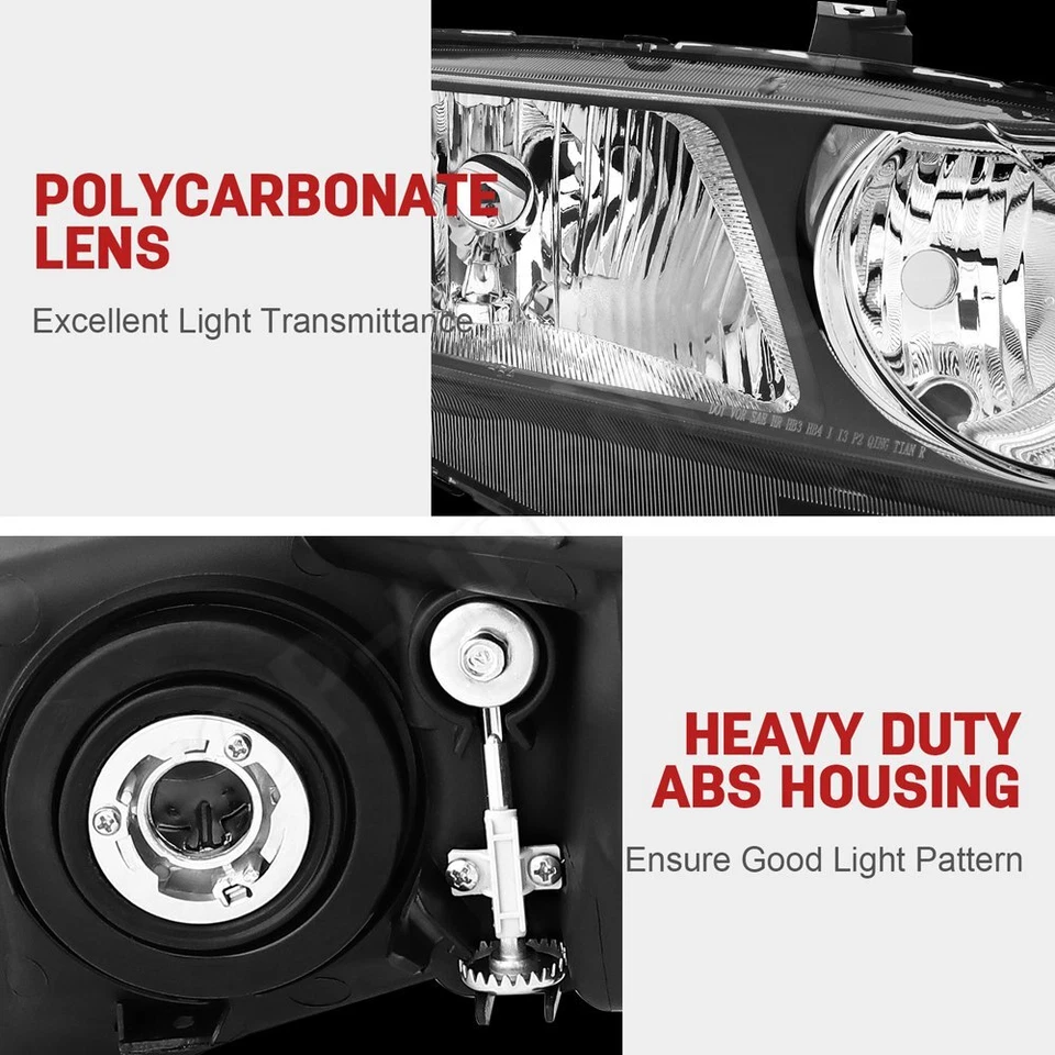 Conjunto de faros para Honda Civic 2006-2011 sedán 4 puertas conductor + lados pasajero Foto 4 de 4