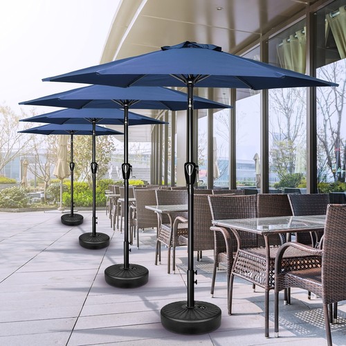 7.5ft Blue Umbrella Outdoor with 20 Inch Round Umbrella Base Stand for Pool - Picture 12 of 12