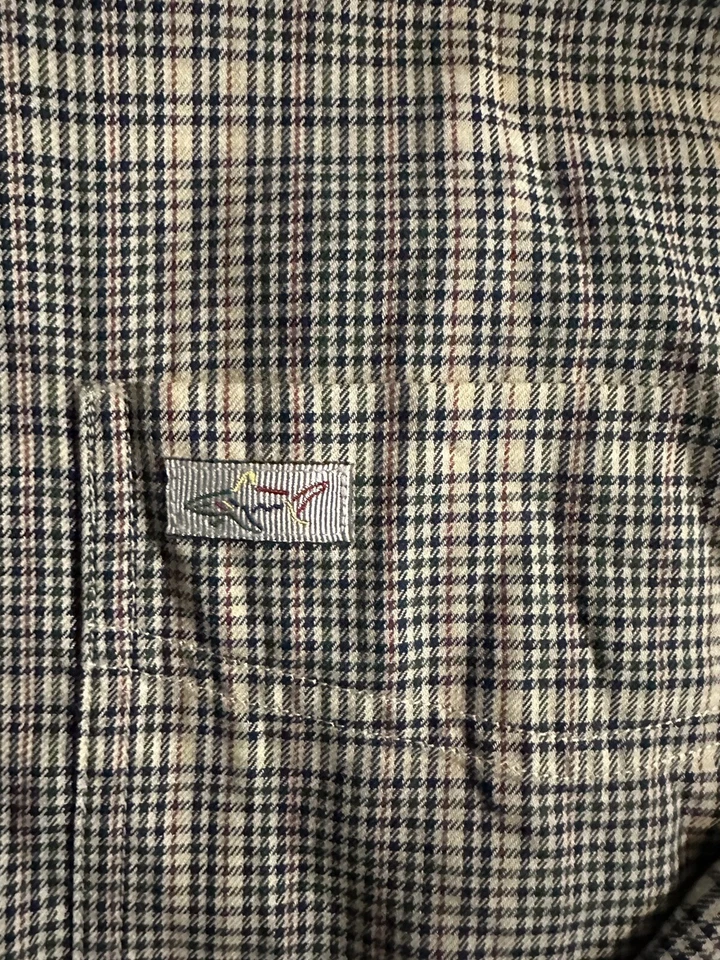 Camisa Greg Norman Para Hombres Rayas a Cuadros Botón Tostado Talla Grande Foto 4 de 4