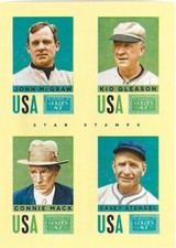 2014 Panini Golden Age John McGraw Casey Stengel Connie Mack HOF Stamps SP