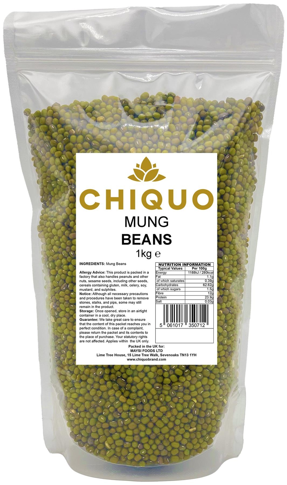 Chiquo Mung Beans 1kg - Vegan & Vegetarian Friendly