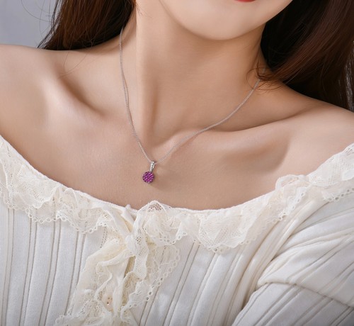 925 Sterling Silver Ruby Cz Cluster Drop Pendant Necklace + 16 18 20" Chain - Picture 2 of 10