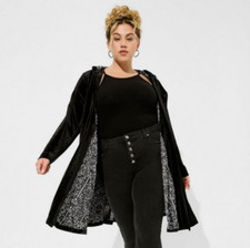 Torrid 3x Harry Potter Velvet Cosplay Hooded Swing Coat Jacket Warner Brothers