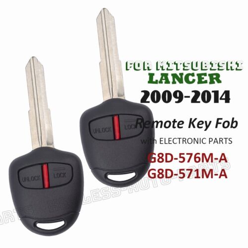 2x for Mitsubishi Lancer 2009 2010 2011 2012 2013 2014 ID46 Chip Remote Key Fob