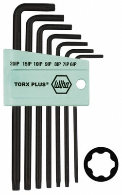 Wiha Tools 36690 L-Key Long Arm Torx Plus Key 7 Piece Set, IP6 to IP20